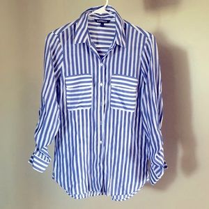 Express Blue Button Down Size S
